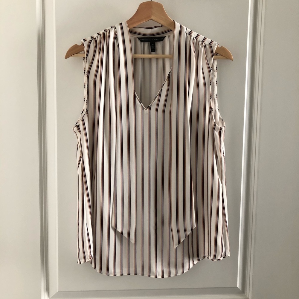 WHBM Tie-Neck Shell Blouse Sz 10/M